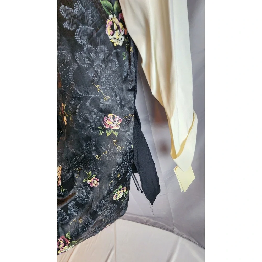Vintage TR Bentley 90s Floral Jacquard Vest Blouse Dark Academic Whimsygoth 8 - Picture 6 of 6